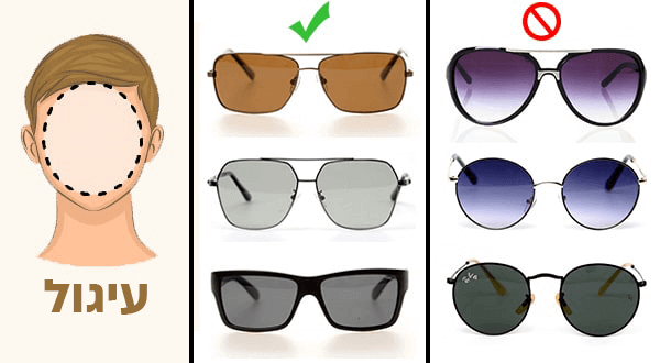 איך להתאים את המשקפיים לצורת הפנים של גבר? עיגול