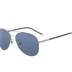 משקפי שמש ג'ורג'יו ארמני לגברים AR6001 כסף, אפור עגולות, טייסים