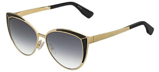 משקפי שמש ג'ימי צ'ו לנשים DOMI/S זהב, שחור אובאליות, חתולי