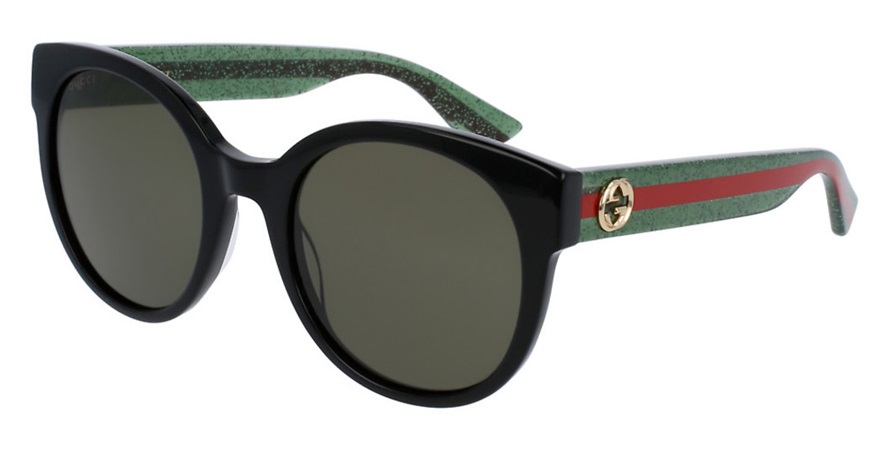 משקפי שמש גוצ'י לנשים GG0035S אדום, ירוק, שחור עגולות
