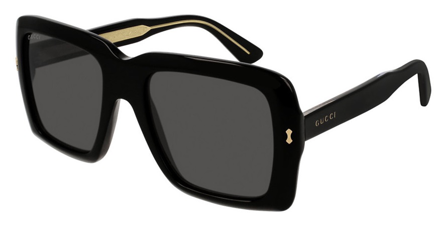 משקפי שמש גוצ'י לנשים GG0366S זהב, מבריק, שחור מרובעות