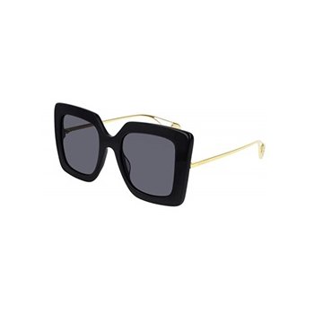 משקפי שמש גוצ'י לנשים GG0435S זהב, שחור מרובעות