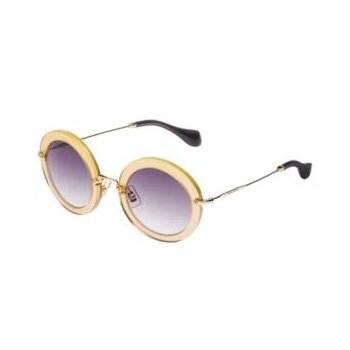 משקפי שמש מיו מיו לנשים SMU 13N זהב, מבריק עגולות, oversized - אוברסייז