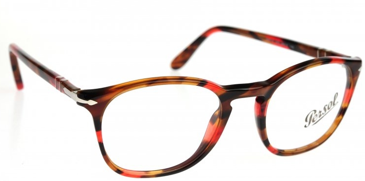משקפי ראיה פרסול לגברים 3007-V חום, מנומר עגולות