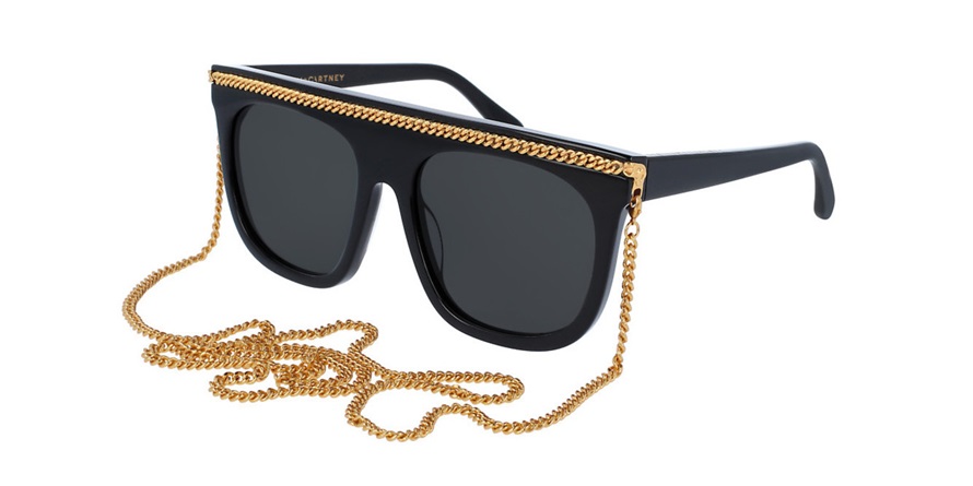 משקפי שמש סטלה מקרטני SC0043S זהב, מבריק, שחור מרובעות