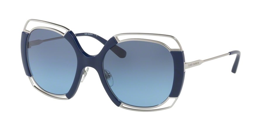 משקפי שמש טורי ברץ' לנשים TY 6059 כסף, כחול מלבניות