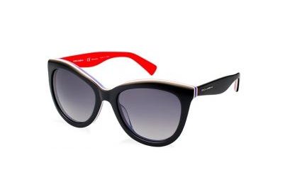 משקפי שמש דולצ'ה גבנה לנשים DG 4207 שחור, אדום, תכלת חתולי, oversized - אוברסייז