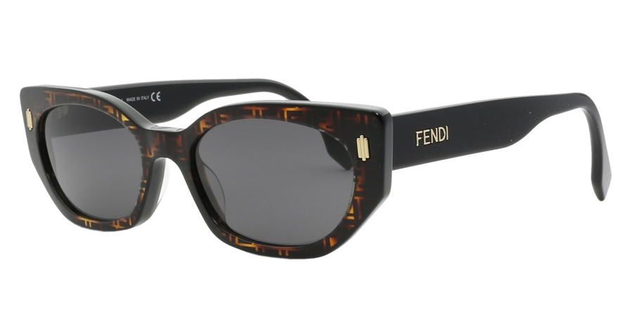 משקפי שמש פנדי FE40018I מבריק, שחור עגולות