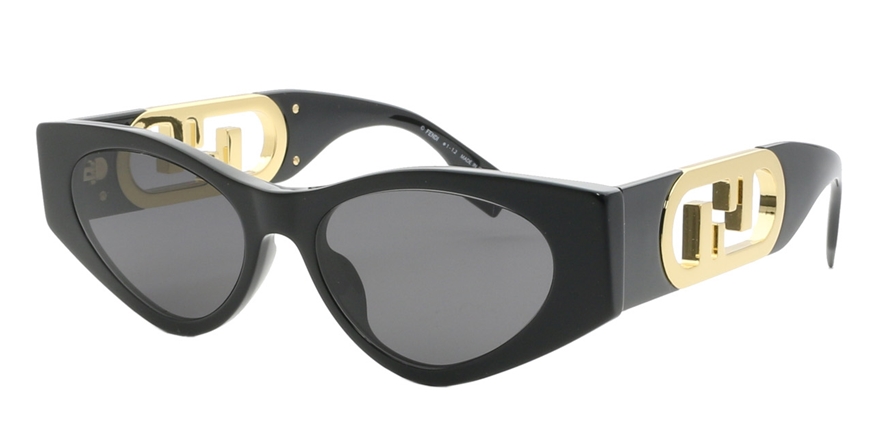 משקפי שמש פנדי FE40049I זהב, מבריק, שחור חתולי, עגולות