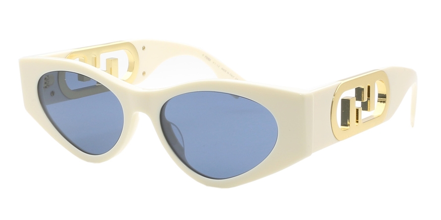 משקפי שמש פנדי FE40049I זהב, לבן, מבריק עגולות