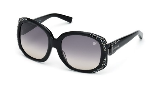 משקפי שמש סברובסקי לנשים carma sw 42 שחור oversized - אוברסייז, מרובעות