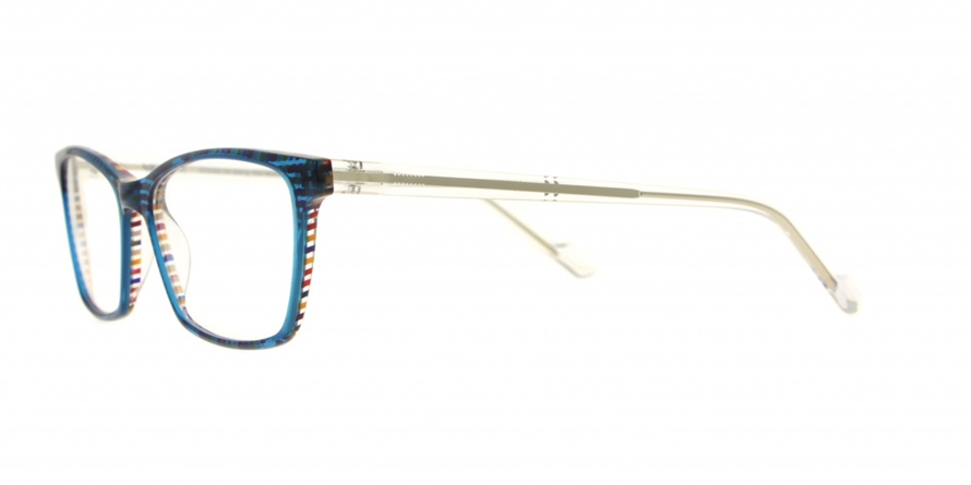 משקפי ראיה ואני V1305 כחול, מבריק, מנומר, שקוף מלבניות, מרובעות