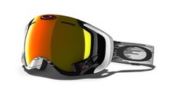 משקפי סקי מיוחדים | OAKLEY אוקלי | AIRWAVE 1.5 לבן ושחור